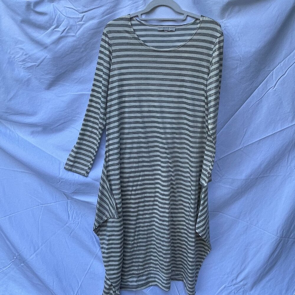 Gray and White Striped Bryn Walker Dress